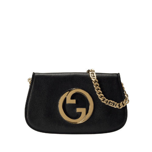 GUCCI BLONDIE SHOULDER BAG BLACK LEATHER 28CM 699268 UXX0G 1000