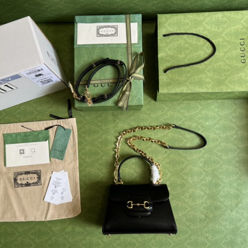 Alternative view of GUCCI HORSEBIT 1955 MINI BAG BLACK 22CM 703848 AAA7G 1000