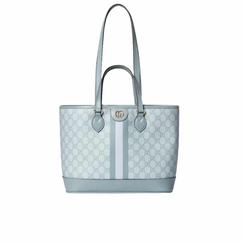 GUCCI OPHIDIA SMALL TOTE BAG DUSTY BLUE 23CM ‎765043 FAD04 8741