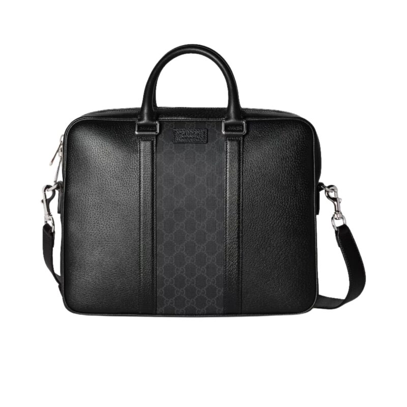 GUCCI MEDIUM GG BRIEFCASE WITH TAG BLACK 40CM ‎795461 FACU5 1000