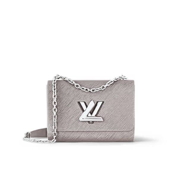 LOUIS VUITTON TWIST MM BAG GREY 23CM