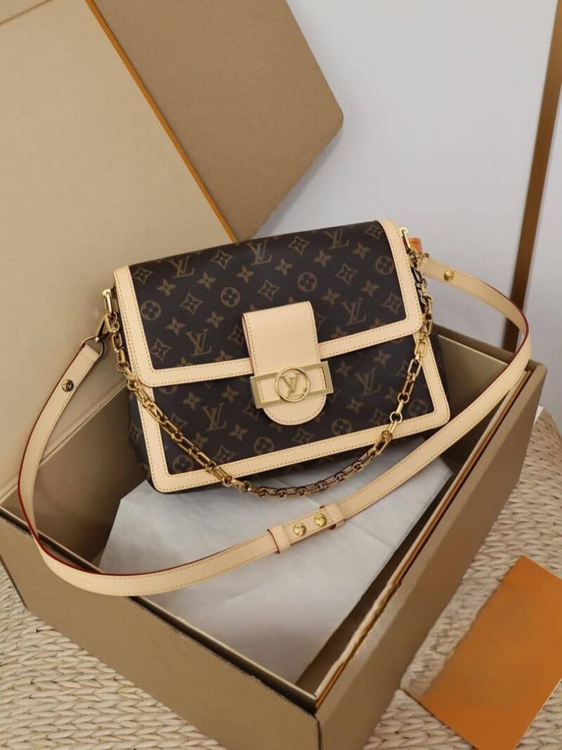 Alternative view of LOUIS VUITTON DAUPHINE SOFT GM BAG MONOGRAM CANVAS BROWN 28CM M47149