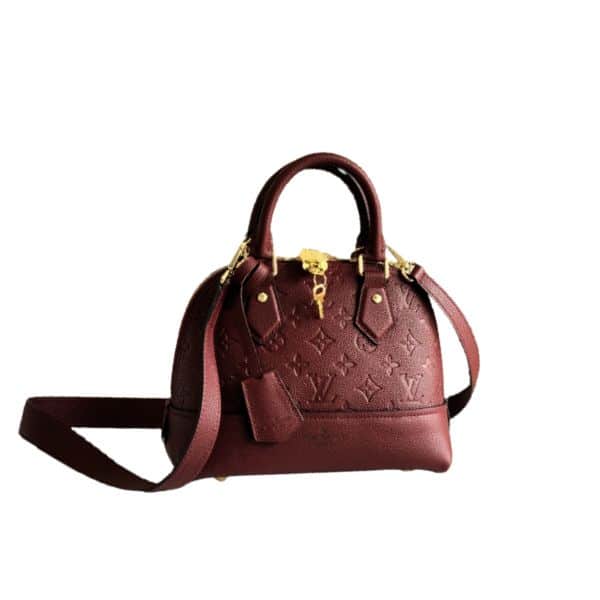 LOUIS VUITTON NEO ALMA BB BAG MONOGRAM EMPREINTE BURGUNDY 24CM