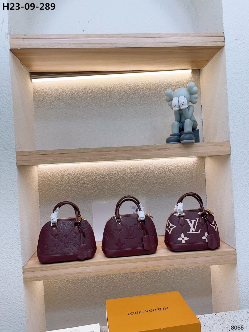 Alternative view of LOUIS VUITTON NEO ALMA BB BAG MONOGRAM EMPREINTE BURGUNDY 24CM