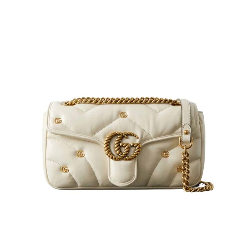 GUCCI GG MARMONT SHOULDER BAG WHITE 23CM 443497 AACPG 9206