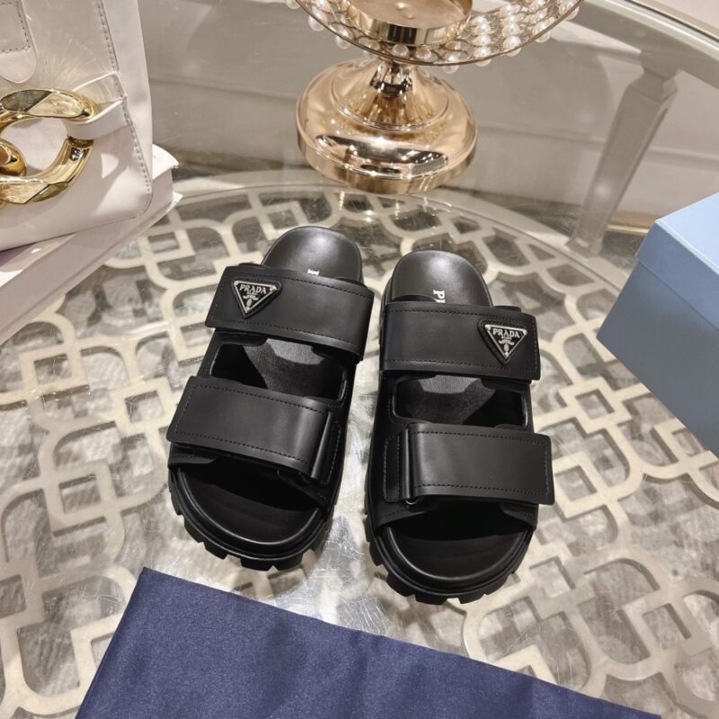 Alternative view of PRADA LEATHER STRAP SANDALS BLACK 2X3129 3LEM F0002