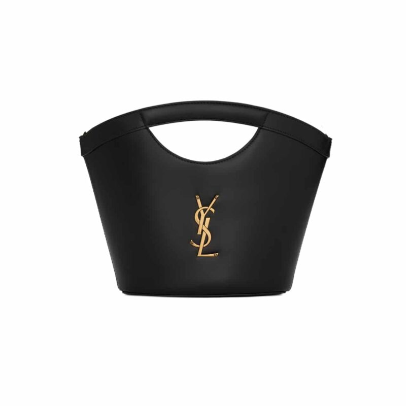 SAINT LAURENT CELIA MINI TOTE IN SMOOTH LEATHER BLACK 20CM 7910690U90W1000