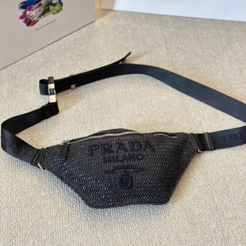 Alternative view of PRADA CROCHET BELT BAG BLACK 30CM