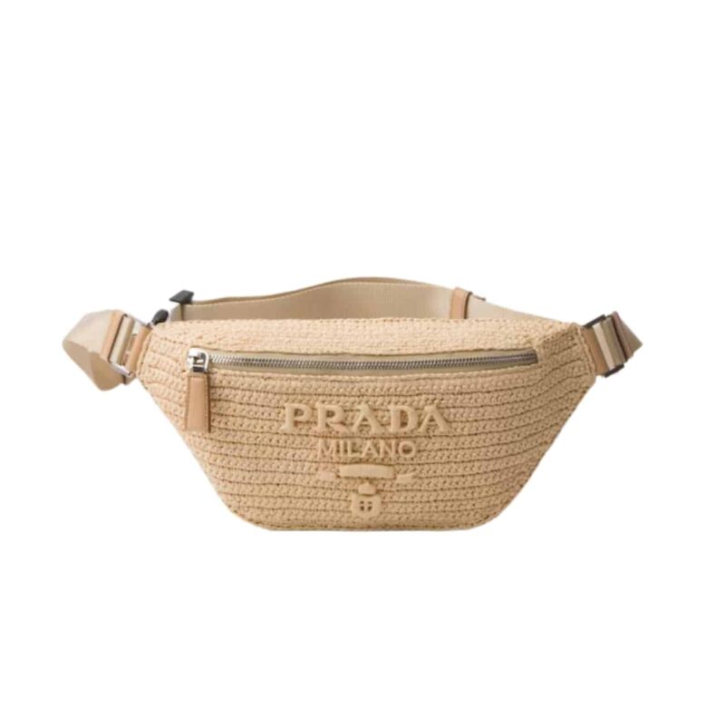 PRADA CROCHET BELT BAG NATURAL 30CM 2VL042 2M2T F0018 V OOO