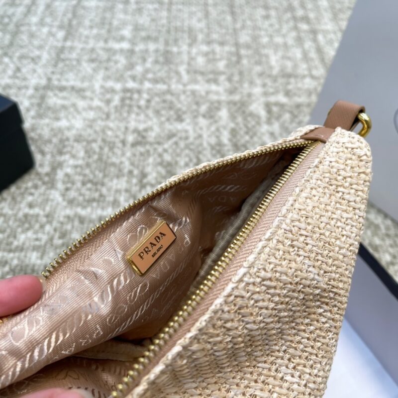 Alternative view of PRADA TRIANGLE CROCHET SHOULDER BAG NATURAL 25CM 1BH190 2A2T F0018 V DUO