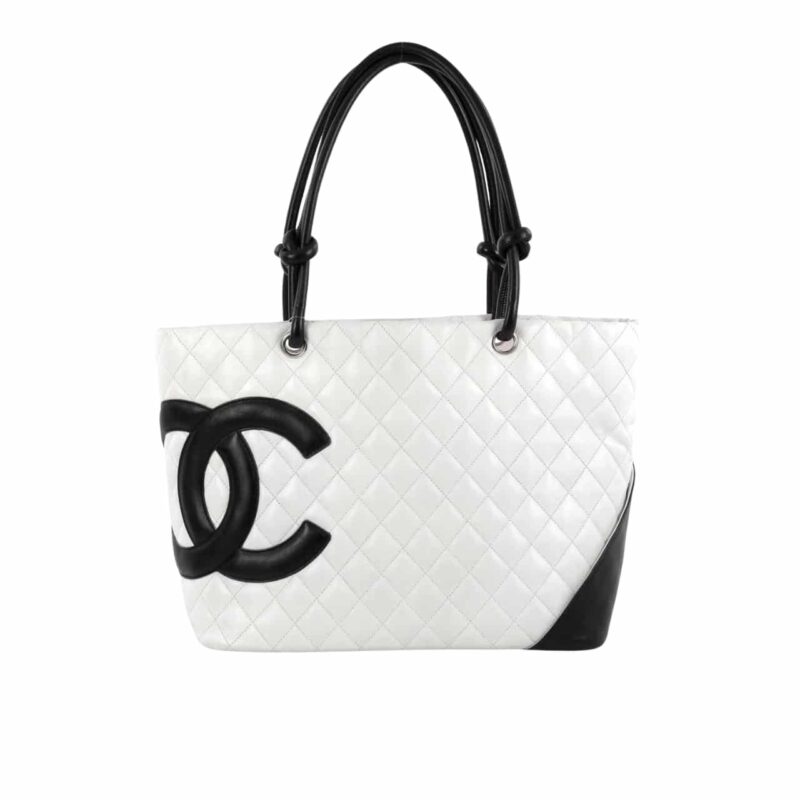 CHANEL CAMBON LINE LARGE TOTE BAG IN WHITE AND BLACK 41CM