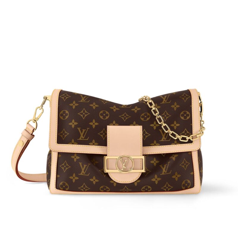 LOUIS VUITTON DAUPHINE SOFT GM BAG MONOGRAM CANVAS BROWN 28CM M47149