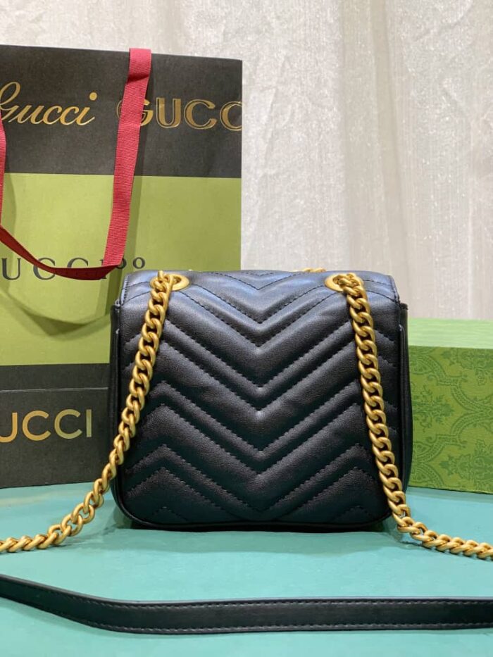 Alternative view of GUCCI GG MARMONT MINI SHOULDER BAG BLACK 18CM ‎739682 AABZC 6832