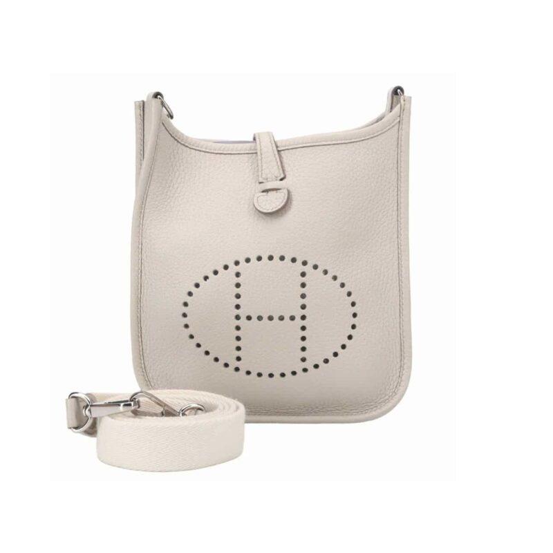 HERMES CLEMENCE EVELYNE PM 25CM WHITE