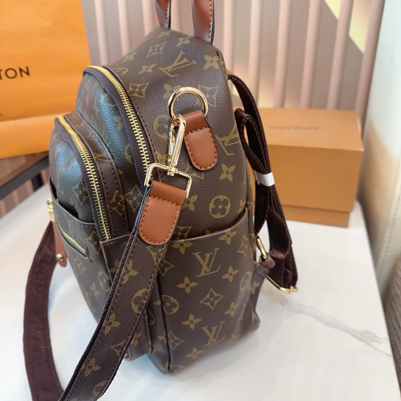 Louis Vuitton Backpack Monogram Dark Brown 28Cm - Image 9