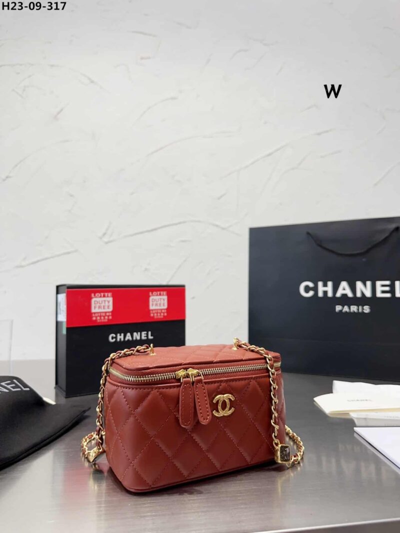 Alternative view of CHANEL RECTANGULAR VANITY WITH CHAIN BROWN 16CM
