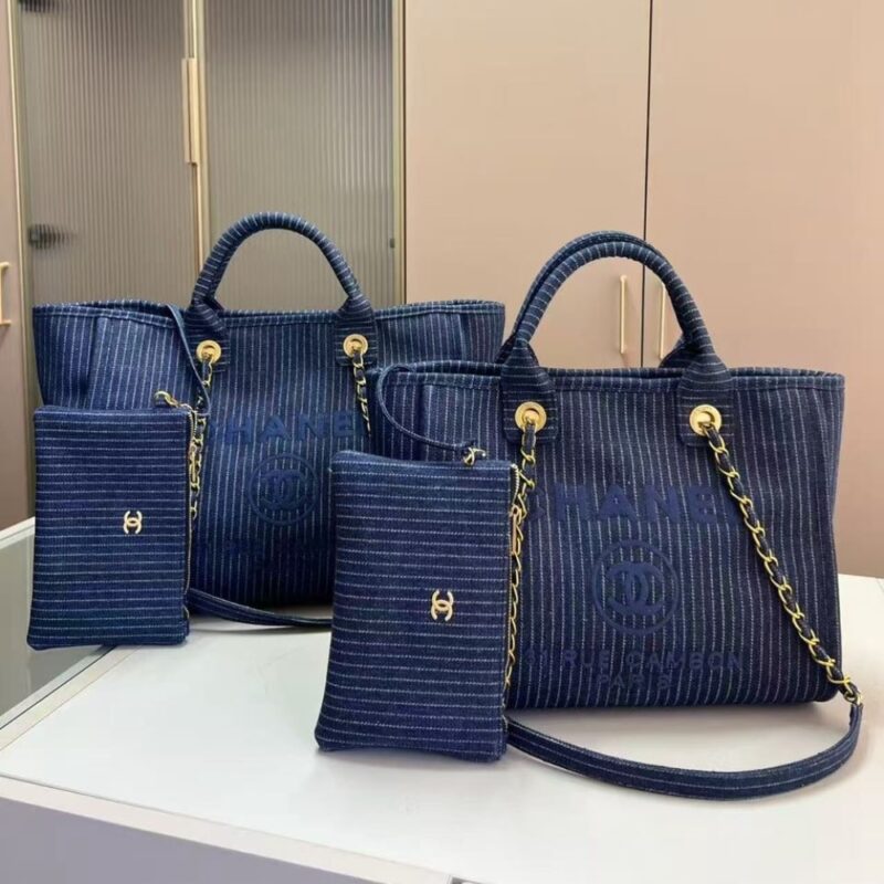 Alternative view of CHANEL SHOPPING BAG DARK BLUE 33CM AS3351 B17399 NZB99