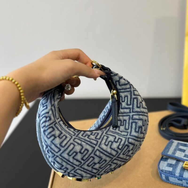 Alternative view of FENDI NANO FENDIGRAPHY BLUE DENIM 16CM 7AS089ARBMF1NXJ