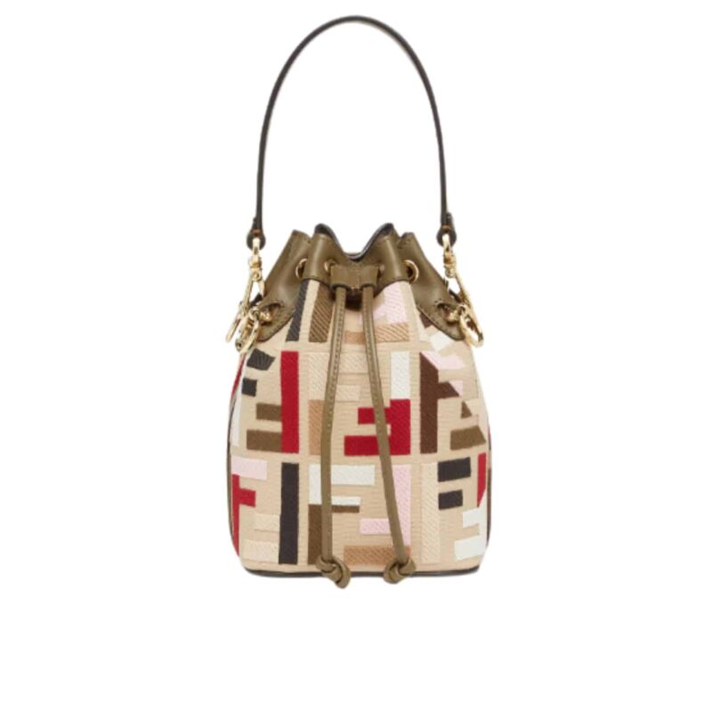 FENDI MON TRESOR CANVAS MINI BAG WITH FF EMBROIDERY MULTICOLOUR 14CM 8BS093AOW2F1Q6O