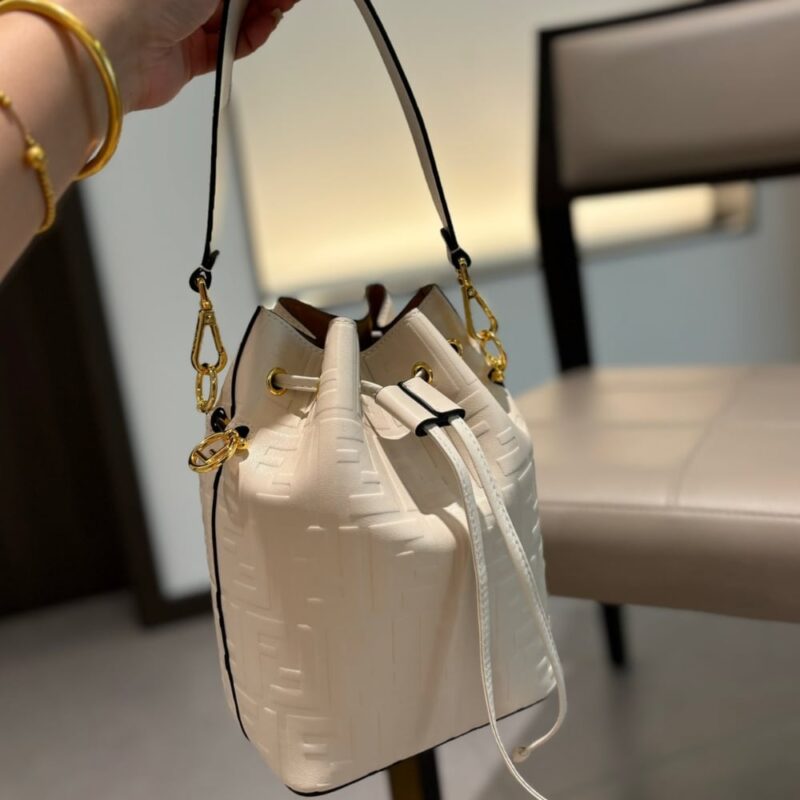 Alternative view of FENDI MON TRESOR MINI BUCKET BAG WHITE 16CM