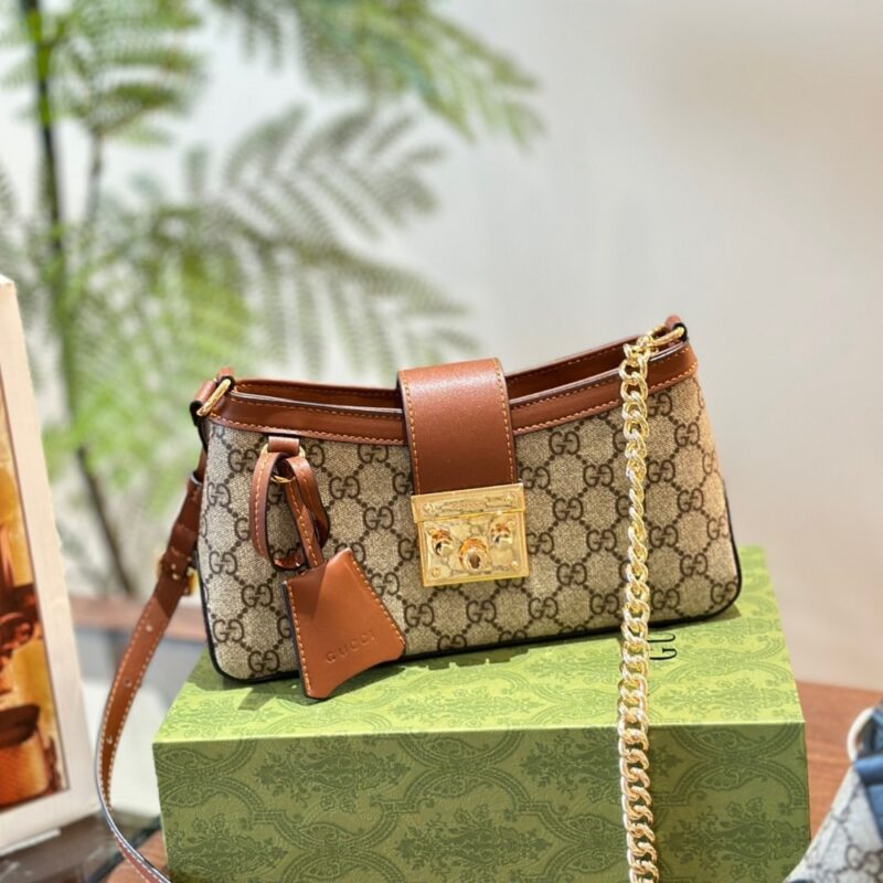 Alternative view of GUCCI PADLOCK SMALL SHOULDER BAG BROWN 25CM 811705 KHNKG 8534