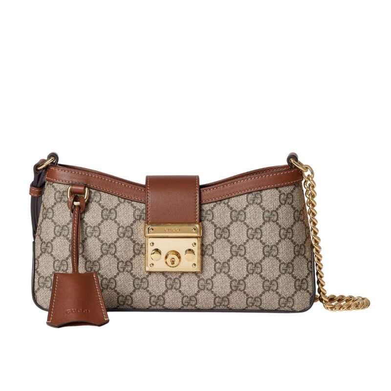 GUCCI PADLOCK SMALL SHOULDER BAG BROWN 25CM 811705 KHNKG 8534