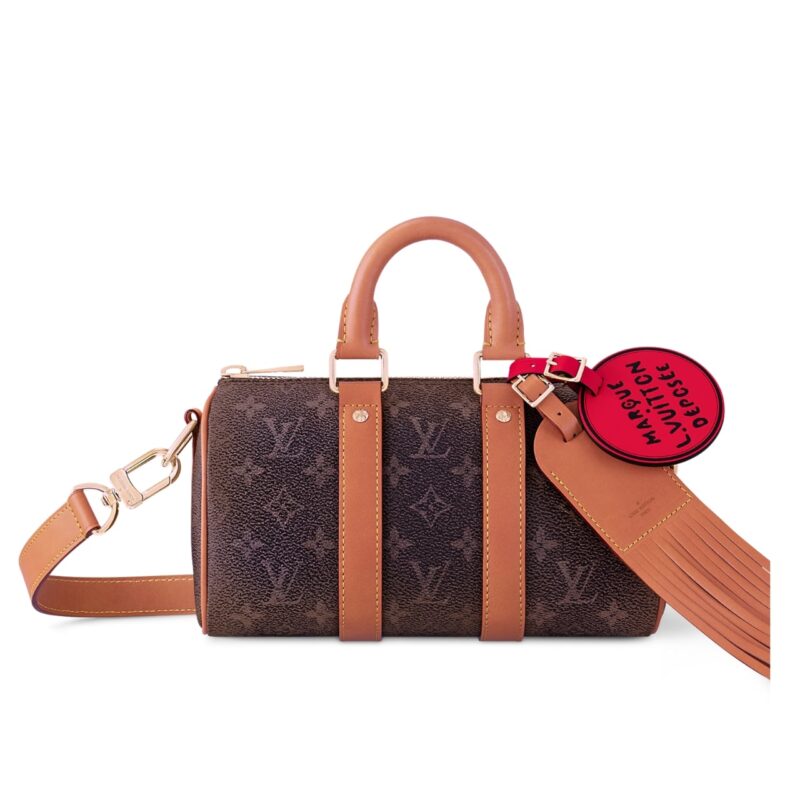 LOUIS VUITTON KEEPALL BANDOULIÈRE 25 MONOGRAM DUST COATED CANVAS BROWN 25CM M11542