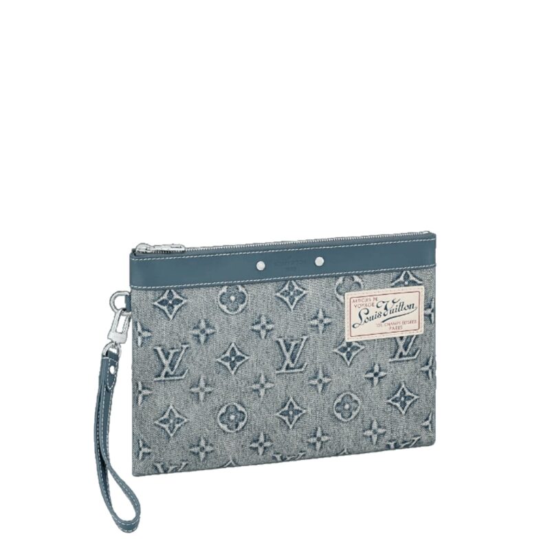 LOUIS VUITTON POCHETTE TO GO MONOGRAM WASHED DENIM 27CM