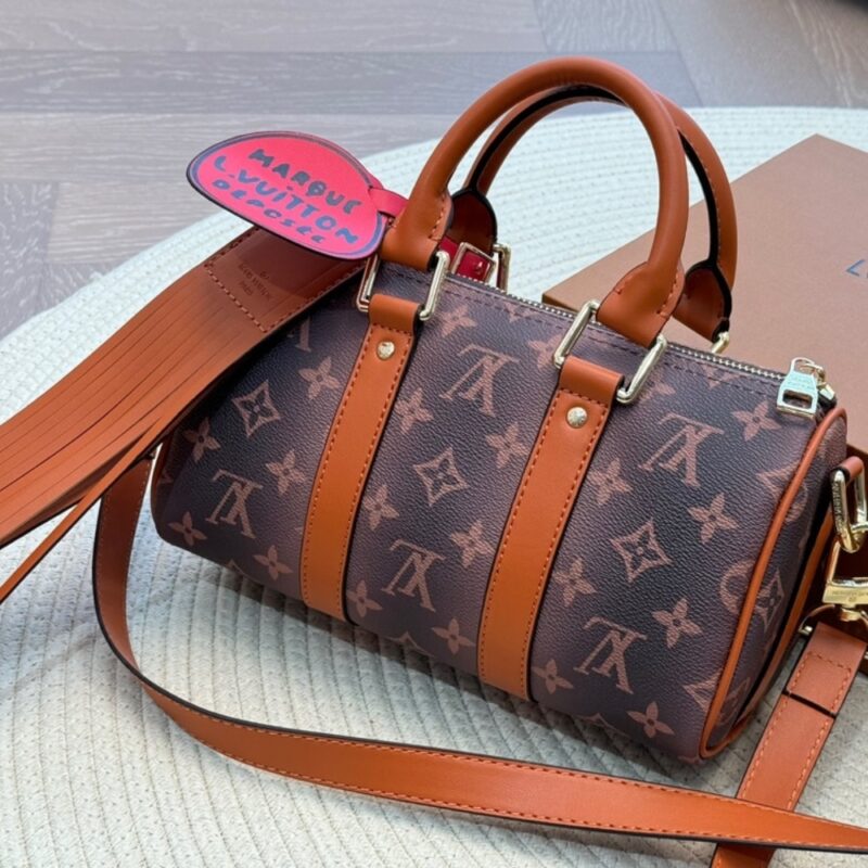 Alternative view of LOUIS VUITTON KEEPALL BANDOULIÈRE 25 MONOGRAM DUST COATED CANVAS BROWN 25CM M11542