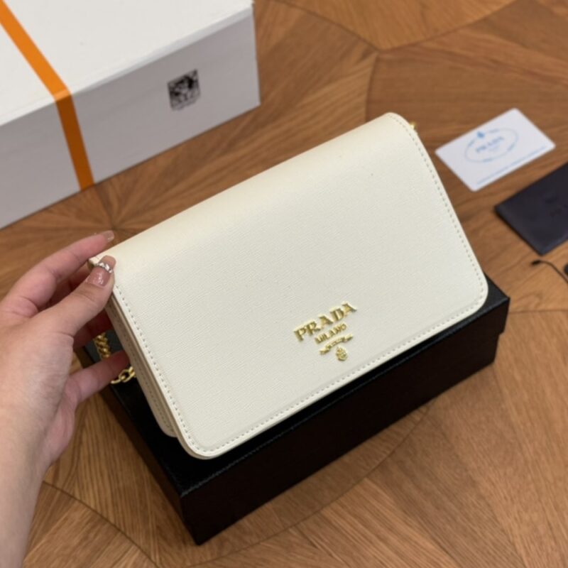 Alternative view of PRADA SAFFIANO LEATHER MINI BAG WHITE 22CM 1BP018 NZV F0009 V COO