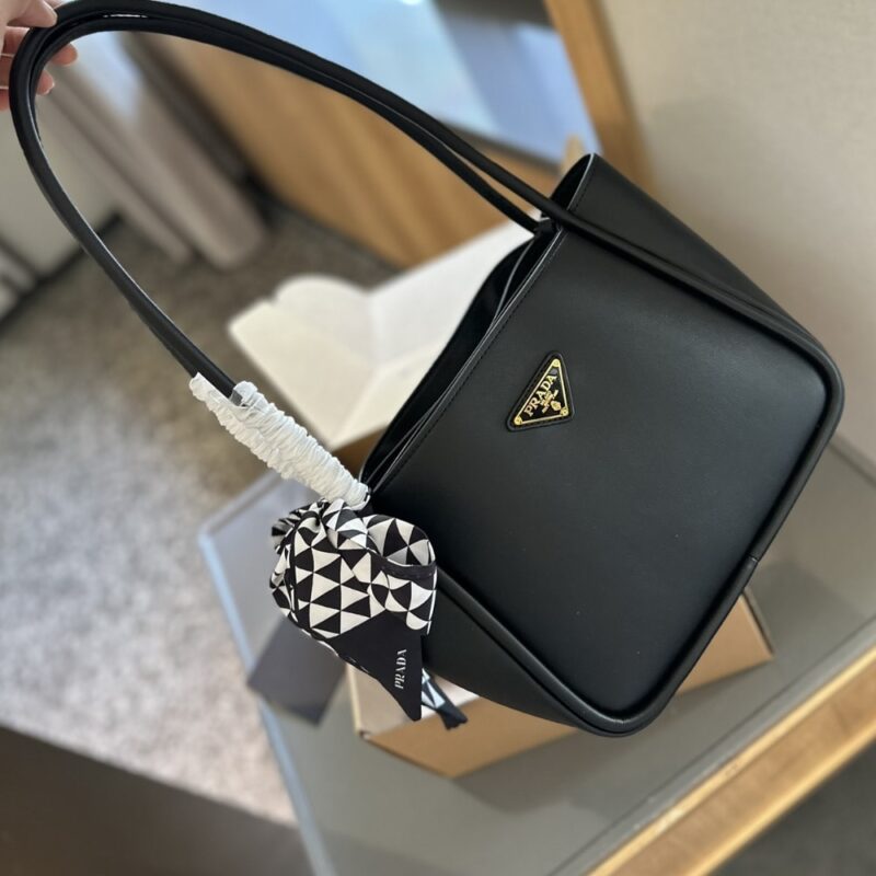 Alternative view of PRADA LEATHER MINI TOTE BAG BLACK 25CM 1BG539 2CYS F0002 V OVO