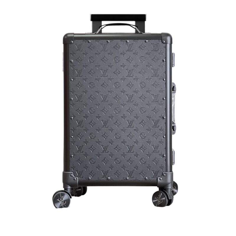 LOUIS VUITTON HORIZON ROLLING TRUNK SUITCASE MONOGRAM ECLIPSE COATED CANVAS BLACK 57CM