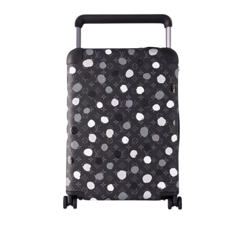 LOUIS VUITTON X YAYOI KUSAMA HORIZON 55 SUITCASE GRAINED LEATHER BLACK 55CM