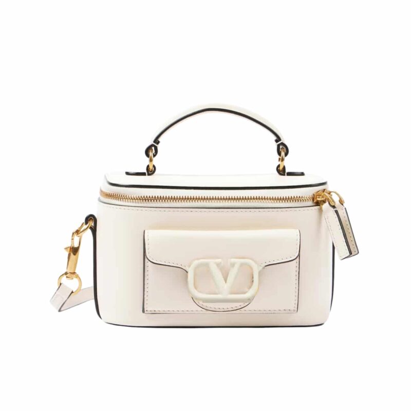 VALENTINO MINI GARAVANI LOCÒ HANDBAG IN WHITE 22CM