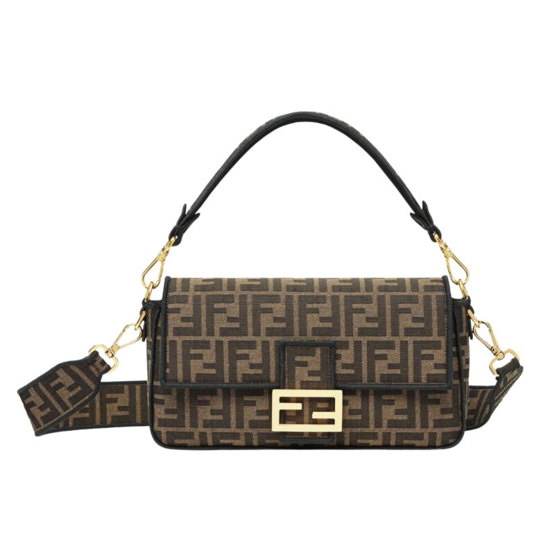 FENDI BAGUETTE JACQUARD FF FABRIC BAG 26CM 8BR600A6V5F17U4