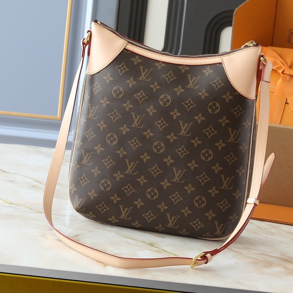 Louis Vuitton Odéon PM Monogram Canvas Shoulder Bag Brown 29cm - Image 4