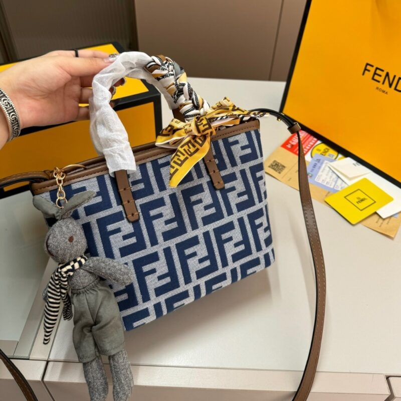 Alternative view of FENDI MINI ROLL FF JACQUARD MINI BAG MIDNIGHT BLUE 18CM