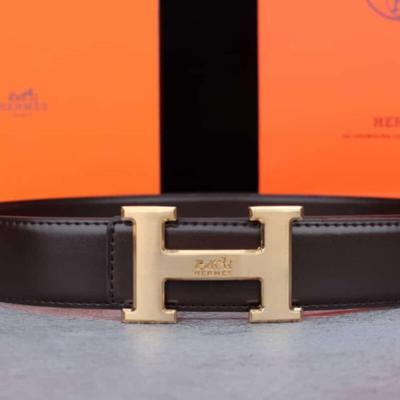 Alternative view of HERMES H BELT BUCKLE REVERSIBLE LEATHER STRAP BLACK
