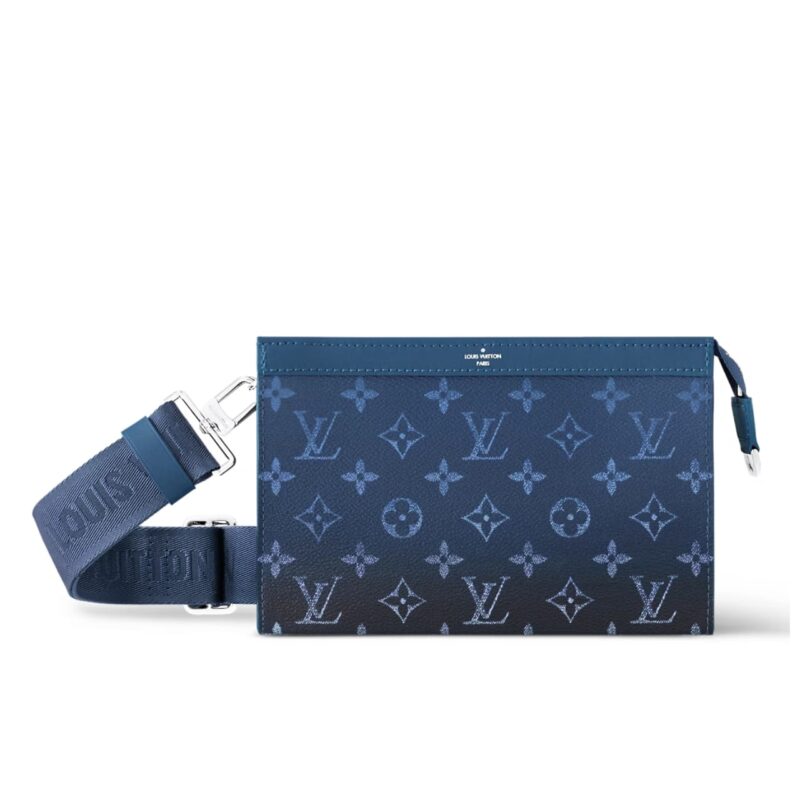 LOUIS VUITTON GASTON WEARABLE WALLET MONOGRAM GRADIENT NAVY BLUE 18CM M11544