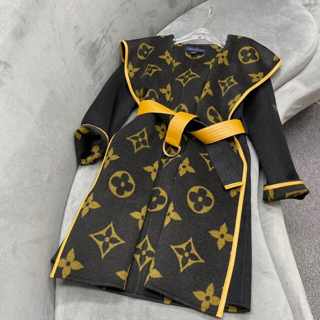 Alternative view of LOUIS VUITTON HOODED WRAP COAT MONOGRAM WOOL IN BLACK