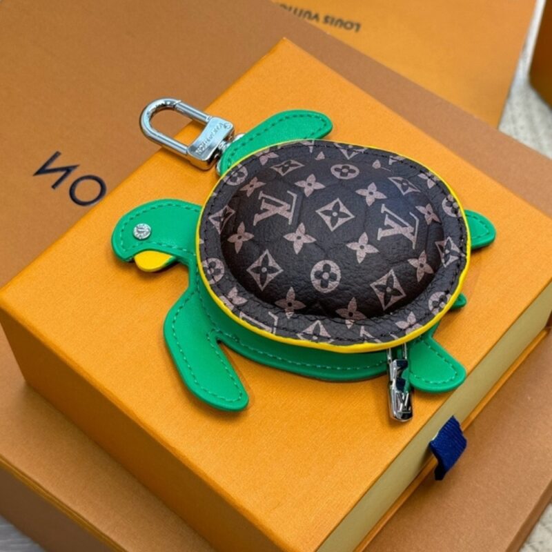 Alternative view of LOUIS VUITTON LV TURTLE POUCH BAG CHARM MONOGRAM BROWN GREEN 12CM