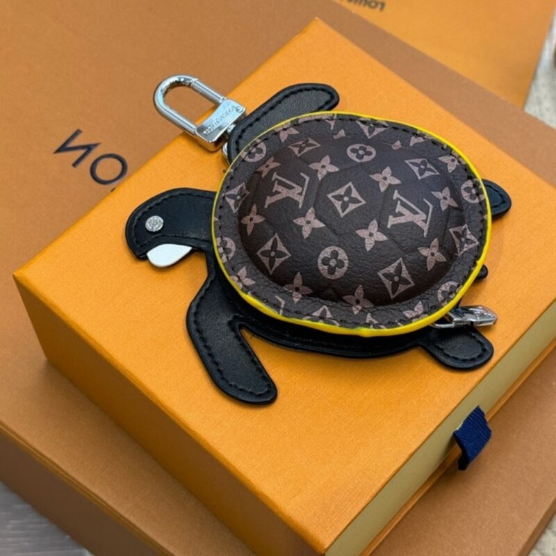 Alternative view of LOUIS VUITTON LV TURTLE POUCH BAG CHARM MONOGRAM BROWN BLACK 12CM