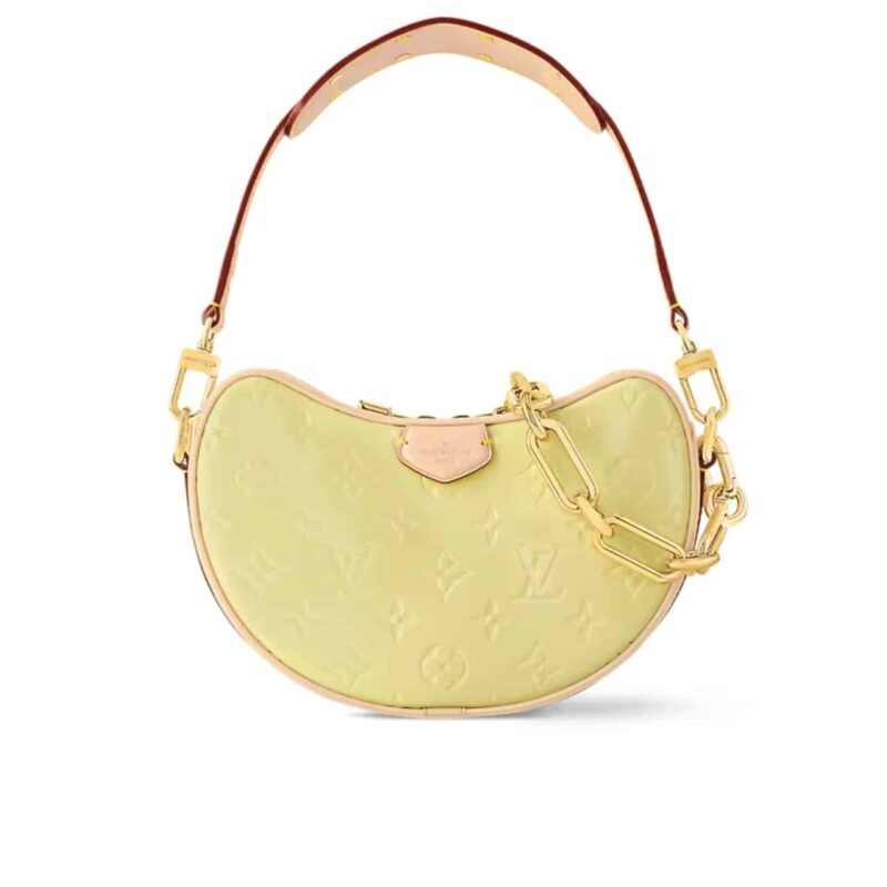 LOUIS VUITTON CROISSANT PM BAG MONOGRAM VERNIS LEATHER CHIC AND YELLOW 25CM M24020