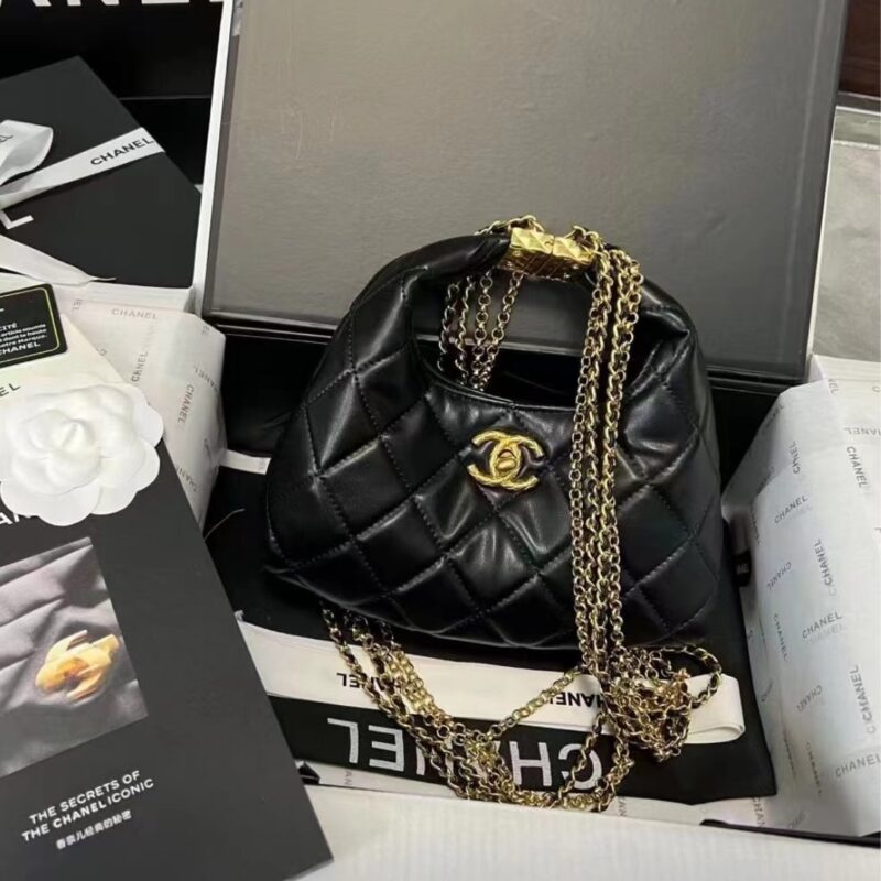 Alternative view of CHANEL 24A LIMITED EDITION TASSEL CHAIN HOBO BAG IN BLACK 20CM