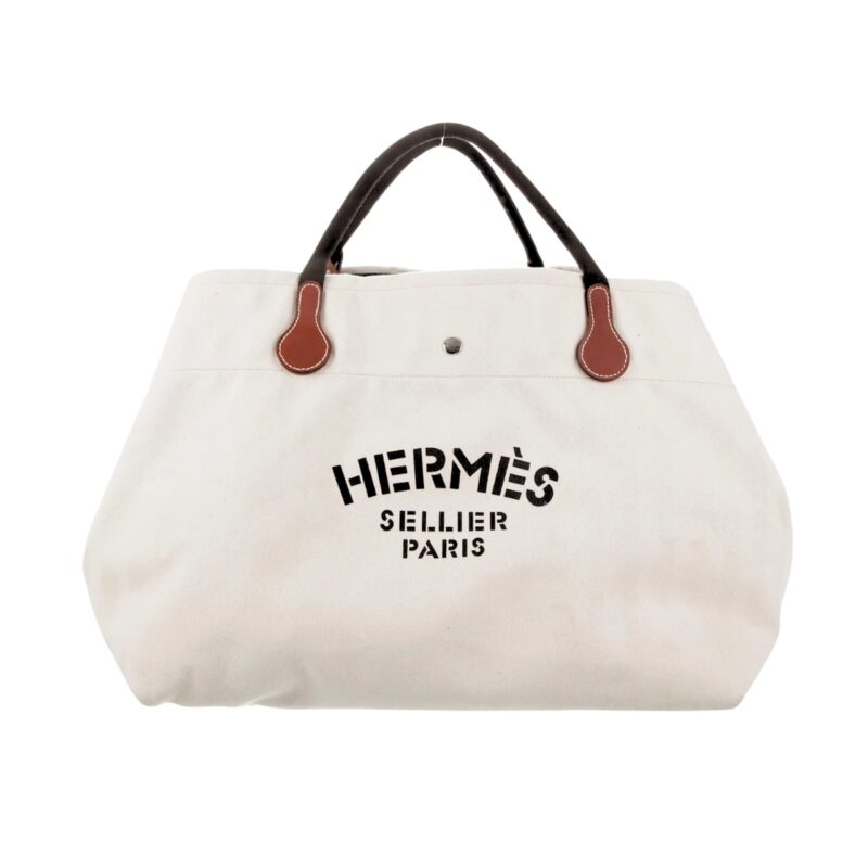 HERMES FOURRE TOUT DU CAVALIER BAG WHITE 42CM