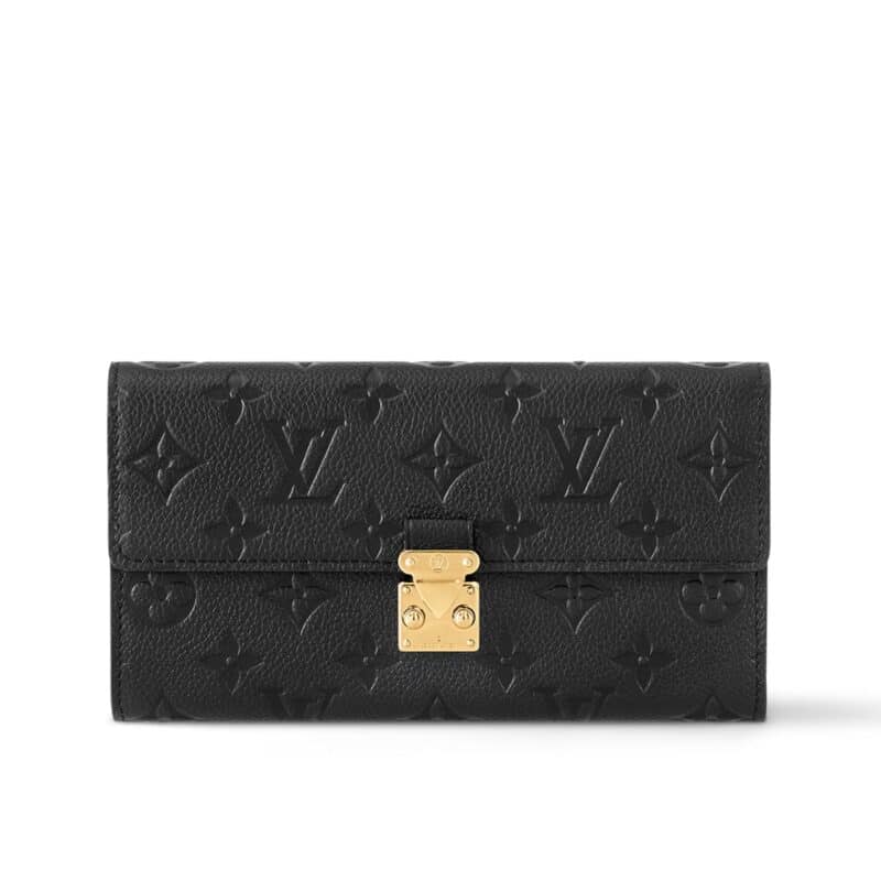 LOUIS VUITTON SARAH WALLET MONOGRAM EMPREINTE BLACK 19CM M82638
