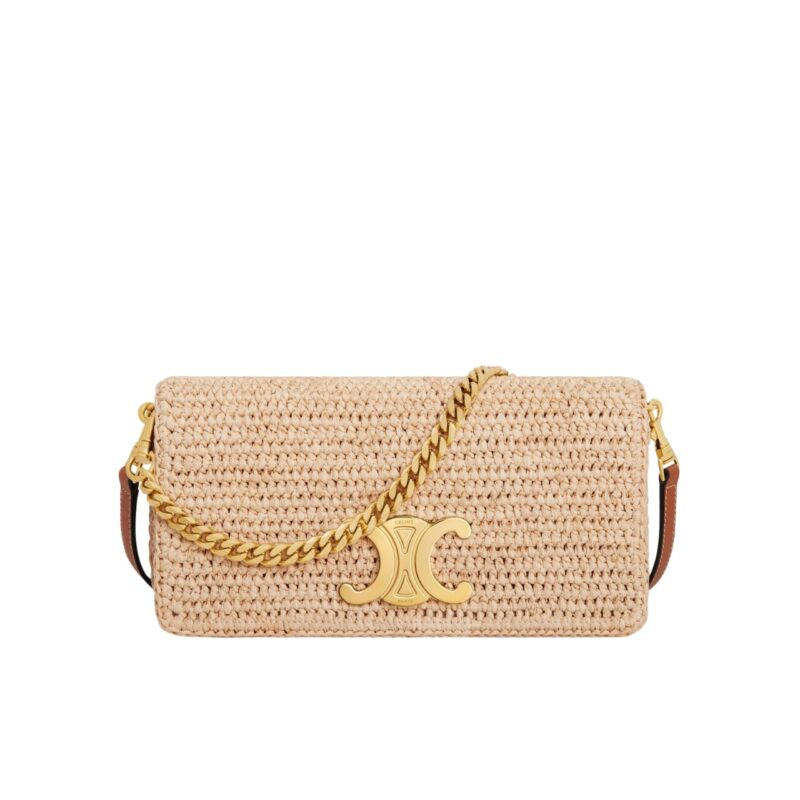 CELINE MULTIPOCHETTE IN RAFFIA TAN 23CM