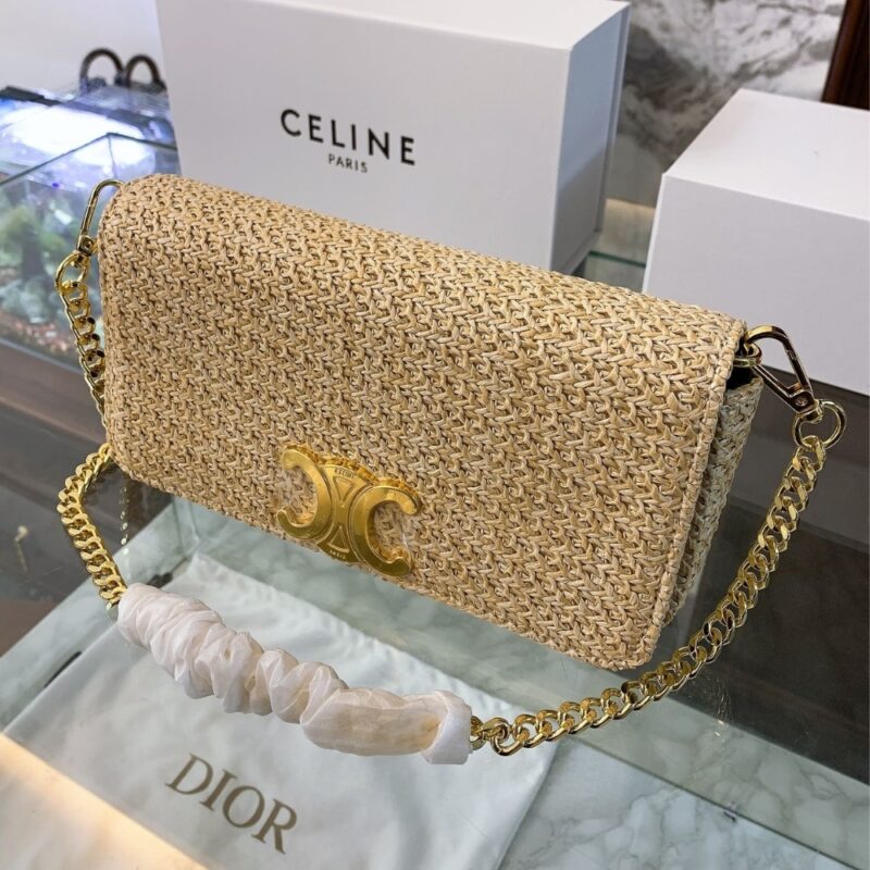 Alternative view of CELINE  MULTIPOCHETTE IN RAFFIA TAN 23CM