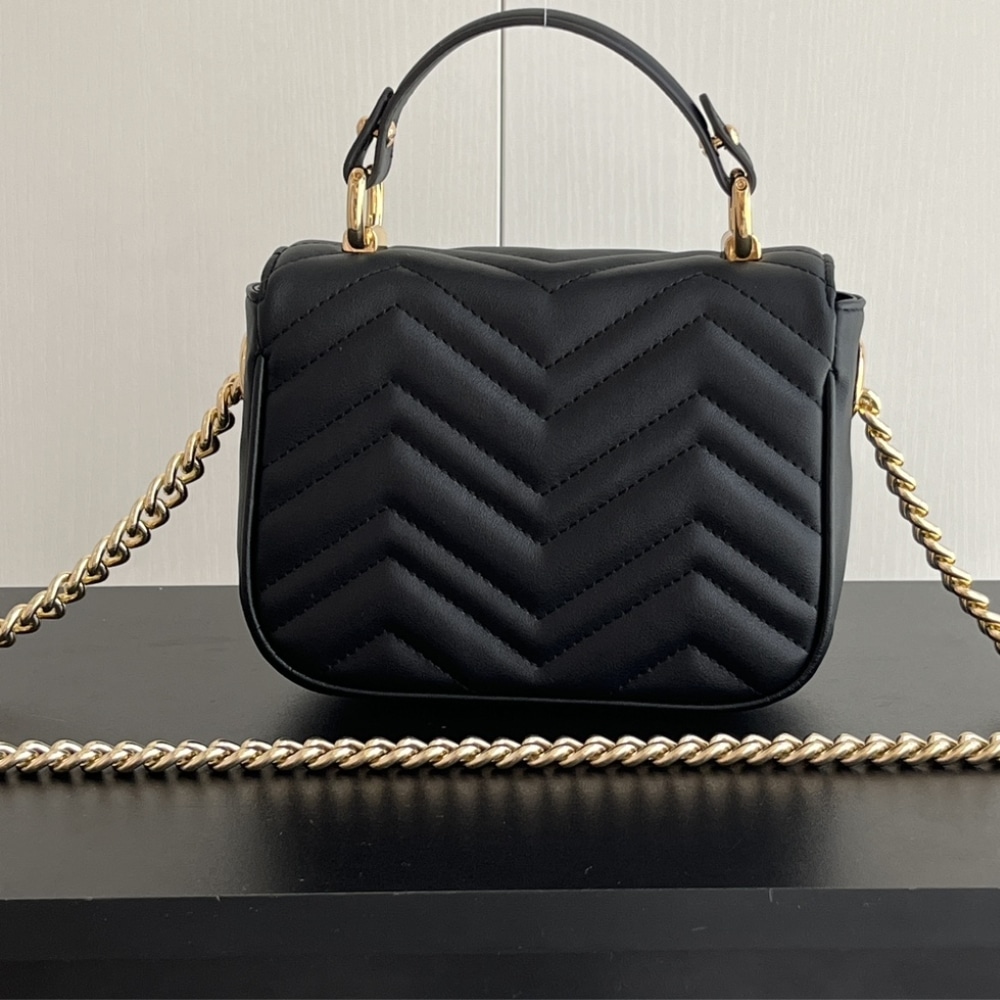 GUCCI GG MARMONT MINI SHOULDER BAG BLACK 17CM - Image 3
