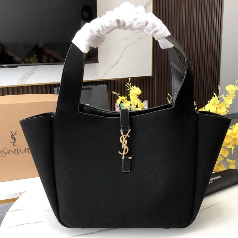 Alternative view of SAINT LAURENT LE 5 À 7 BEA IN SUEDE BLACK 55CM